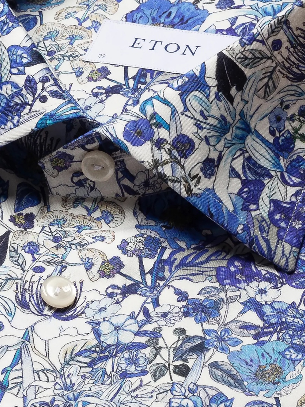 Eton Men's Blue Floral Dress Shirt 41/16